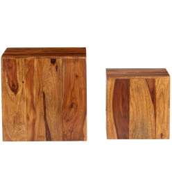 Ensemble de table basse 2 pcs Bois massif de Sesham 40x40x40 cm