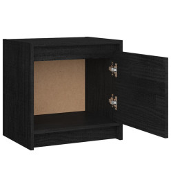 Table de chevet Noir 40x30,5x40 cm Bois de pin massif