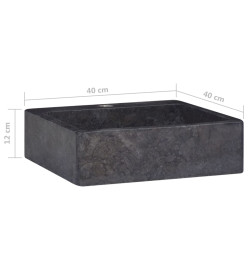 Lavabo Noir 40x40x12 cm Marbre