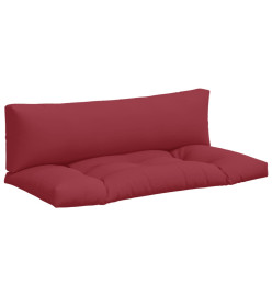 Coussins de palette 2 pcs rouge tissu