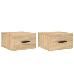 Tables de chevet murales 2 pcs chêne sonoma 35x35x20 cm