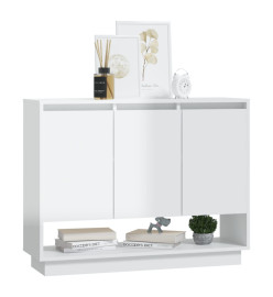 Buffet Blanc brillant 97x31x75 cm Aggloméré
