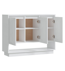 Buffet Blanc brillant 97x31x75 cm Aggloméré