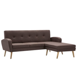 Canapé d'angle Revêtement en tissu 186x136x79 cm Marron