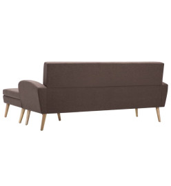 Canapé d'angle Revêtement en tissu 186x136x79 cm Marron