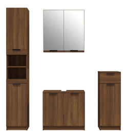 Ensemble d'armoires de salle de bain 4 pcs chêne marron