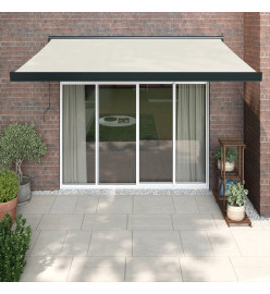 Auvent rétractable crème 3,5x2,5 m tissu et aluminium
