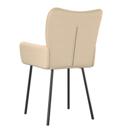 Chaises à manger lot de 2 crème tissu