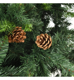 Sapin de Noël artificiel avec pommes de pin Vert 180 cm