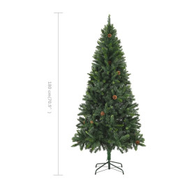 Sapin de Noël artificiel avec pommes de pin Vert 180 cm