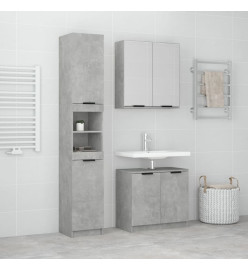 Ensemble d'armoires de salle de bain 3 pcs gris béton