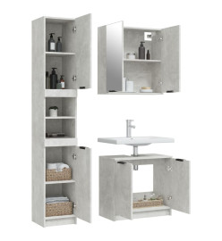 Ensemble d'armoires de salle de bain 3 pcs gris béton