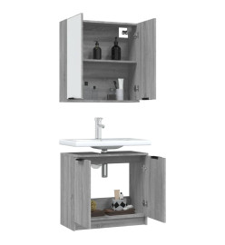 Ensemble d'armoires de salle de bain 2 pcs sonoma gris