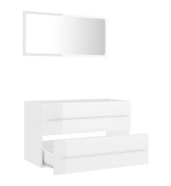 Ensemble de meubles de bain 2 pcs Blanc brillant Aggloméré