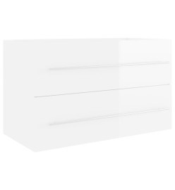 Ensemble de meubles de bain 2 pcs Blanc brillant Aggloméré