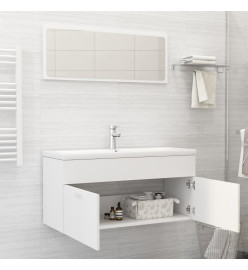 Ensemble de meubles de salle de bain 2 pcs Blanc Aggloméré