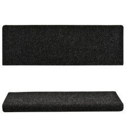 Tapis de marches d'escalier 5 pcs Noir 65x21x4 cm Aiguilleté