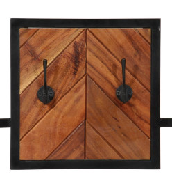 Porte-manteau mural 90x1x35 cm bois massif d'acacia et fer