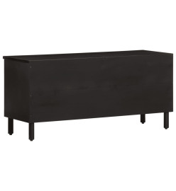 Meuble TV noir 100x33x46 cm bois massif de manguier