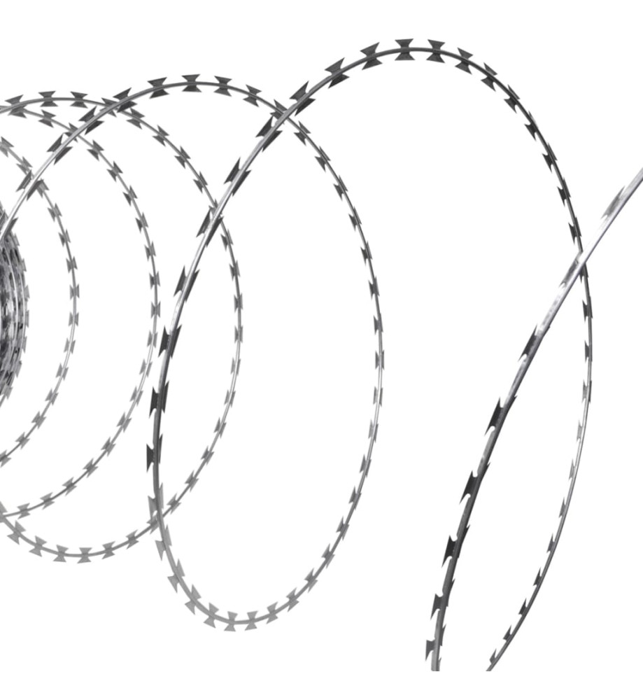Fil de fer barbelé NATO Rouleau hélicoïdal Acier galvanisé 60 m
