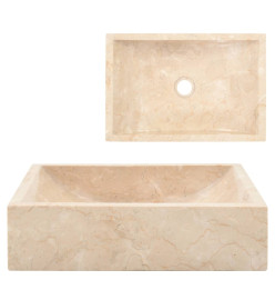 Lavabo 45x30x12 cm marbre crème brillant