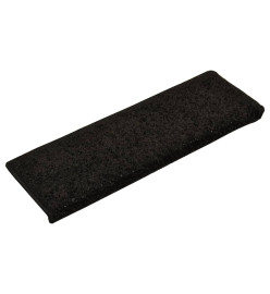 Tapis d'escalier 10 pcs 65x21x4 cm Noir