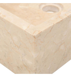 Lavabo 45x30x12 cm marbre crème brillant