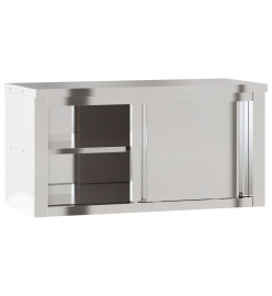 Armoire murale de cuisine avec portes coulissantes inox