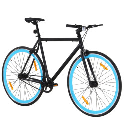 Vélo à pignon fixe noir et bleu 700c 55 cm