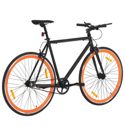 Vélo à pignon fixe noir et orange 700c 51 cm