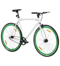 Vélo à pignon fixe blanc et vert 700c 51 cm