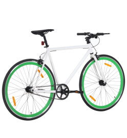 Vélo à pignon fixe blanc et vert 700c 51 cm