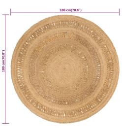 Tapis Jute tressé à la main 180 cm Rond