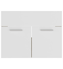 Armoire d'évier Blanc et chêne sonoma 60x38,5x46 cm Aggloméré