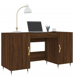 Bureau chêne marron 140x50x75 cm bois d'ingénierie