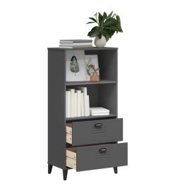 Bibliothèque VIKEN gris anthracite 60x35x123 cm bois massif pin