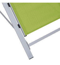 Chaises longues 2 pcs avec table Aluminium Vert