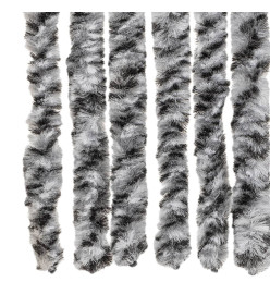 Rideau anti-mouches gris et noir et blanc 100x220 cm chenille