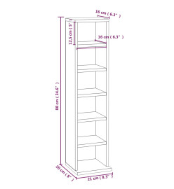 Armoire à CD Chêne marron 21x20x88 cm Bois d'ingénierie