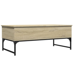 Table basse chêne sonoma 100x50x40cm bois d'ingénierie et métal