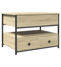 Table basse chêne sonoma 70x50x50 cm bois d'ingénierie et métal