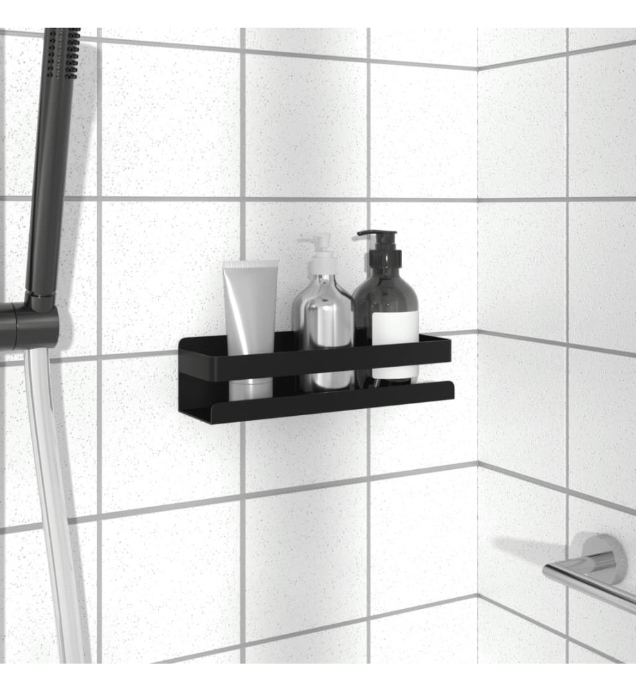 Étagère de douche noir mat acier inoxydable 304 brossé