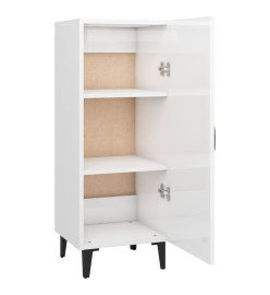 Buffet Blanc brillant 34,5x34x90 cm Bois d'ingénierie