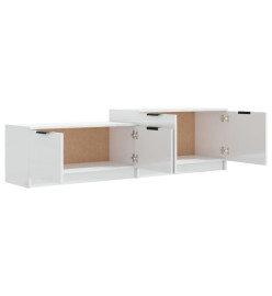 Meuble TV Blanc brillant 158,5x36x45 cm Bois d'ingénierie