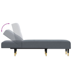 Chaise longue gris foncé velours