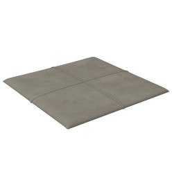 Panneaux muraux 12 pcs Gris clair 30x30 cm Velours 1,08 m²