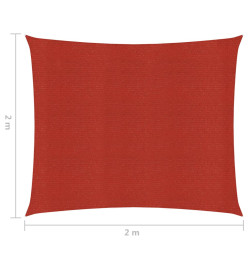 Voile d'ombrage 160 g/m² Rouge 2x2 m PEHD