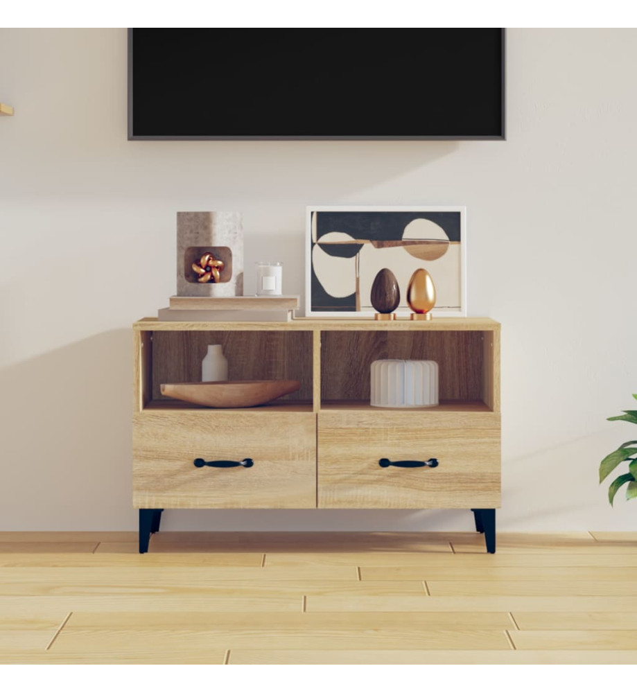 Meuble TV Chêne sonoma 80x36x50 cm Bois d'ingénierie