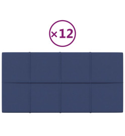 Panneaux muraux 12 pcs Bleu 60x30 cm Tissu 2,16 m²