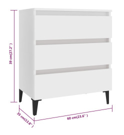 Buffet Blanc 60x35x69 cm Aggloméré